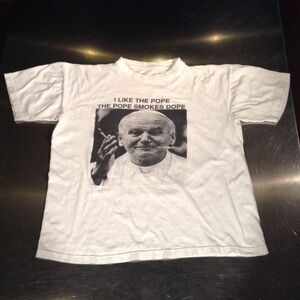 Vintage 90's I Like The Pope The Pope Smokes Dope Eminem Men's L / XL T-Shirt
